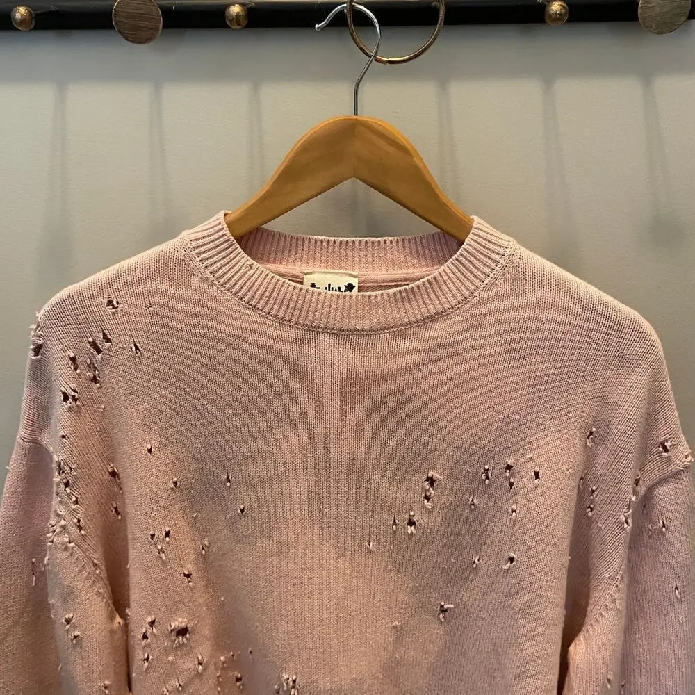 Totally Blown Shotgun Distressed Rose Sweater | Joshua Tree, Size M, EUC, $148